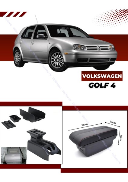 Volkswagen Golf 4 Sürgülü Kolçak Kol Dayama 2 Adet USB Li Araca Özel Delmesiz Vidasız Montaj