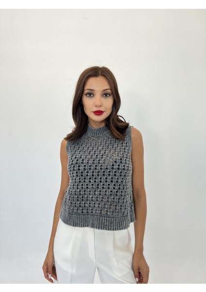 43021 Triko File Süveter-Antrasit modelleri