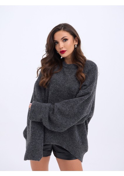 43101 Triko Önü Kısa Salaş Kazak-Antrasit indirimleri