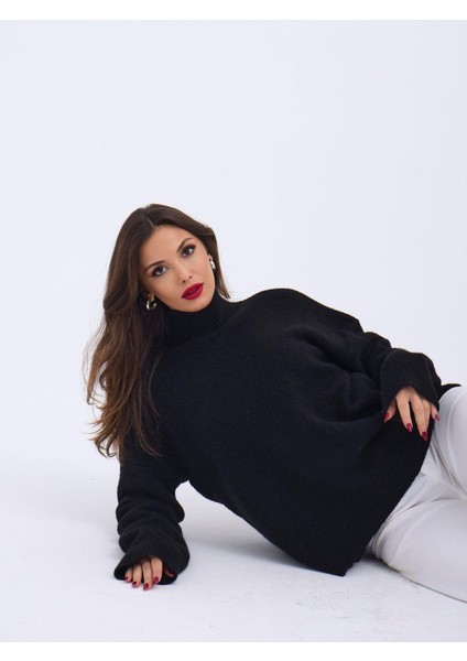 43081 Triko Yarım Balıkçı Salaş Kazak-Siyah fiyatları