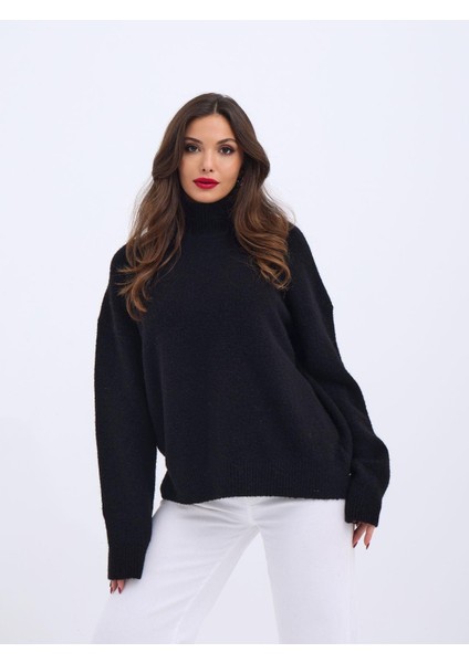 43081 Triko Yarım Balıkçı Salaş Kazak-Siyah fırsatları