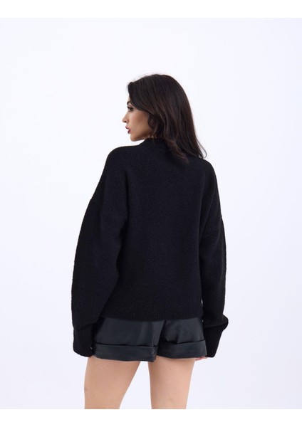 43031 Triko Yarım Balıkçı Kısa Kazak-Siyah fiyatları