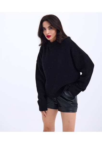 43031 Triko Yarım Balıkçı Kısa Kazak-Siyah indirimleri