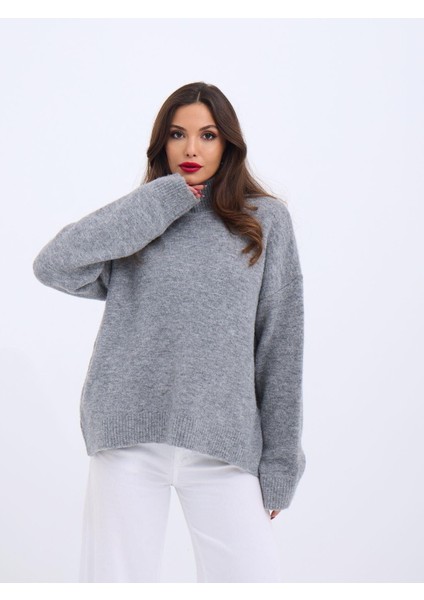 43081 Triko Yarım Balıkçı Salaş Kazak-Gri fiyatları