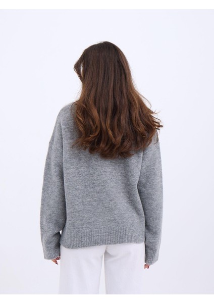 43081 Triko Yarım Balıkçı Salaş Kazak-Gri fırsatları