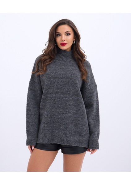 43141 Triko Yarım Balıkçı Salaş Kazak-Antrasit