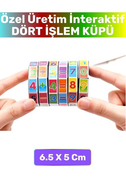 Okul Öncesi Kompakt Interaktif Matematik Toplama Çıkarma Çarpma Bölme Dört Işlem Eğitici Oyun Küpü
