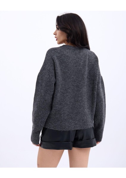 43031 Triko Yarım Balıkçı Kısa Kazak-Antrasit modelleri