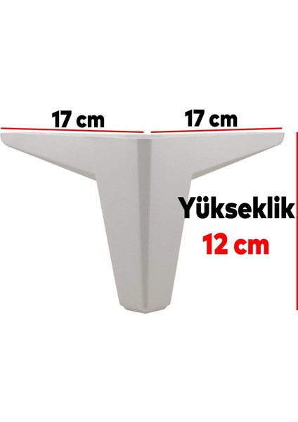 Mobilya Kanepe Sehpa Puf Koltuk Ayağı 12 cm Beyaz Baza Ayak 4 Adet fiyatları