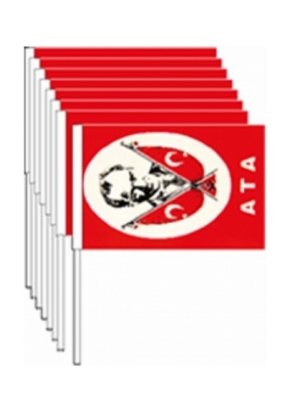 Türk Bayrağı Atalı Küçük Saplı 80 Li