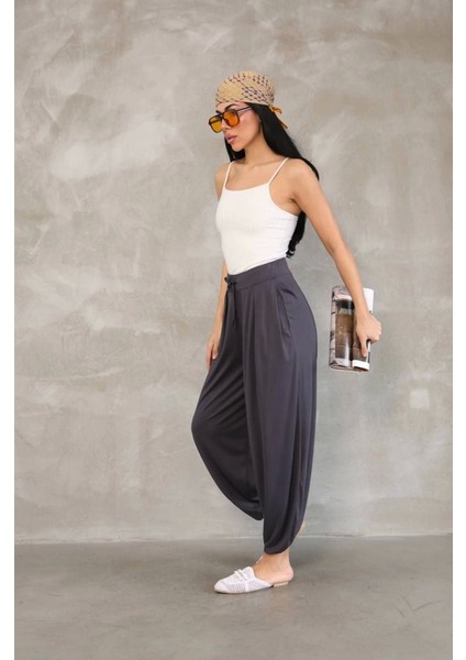Osy Modal Yumuşak Dokulu Kumaş Şalvar Pantalon - Antrasit