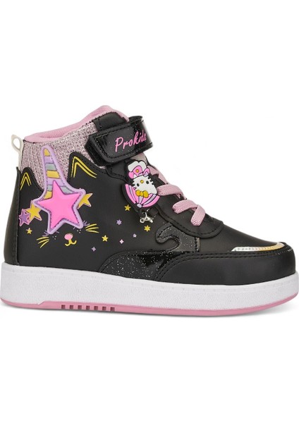 Günlük Kız Çocuk Sneaker Lastik Bağcıklı Cırtlı Bilekli Rahat Hafif Basketbol Spor Ayakkabı 3260