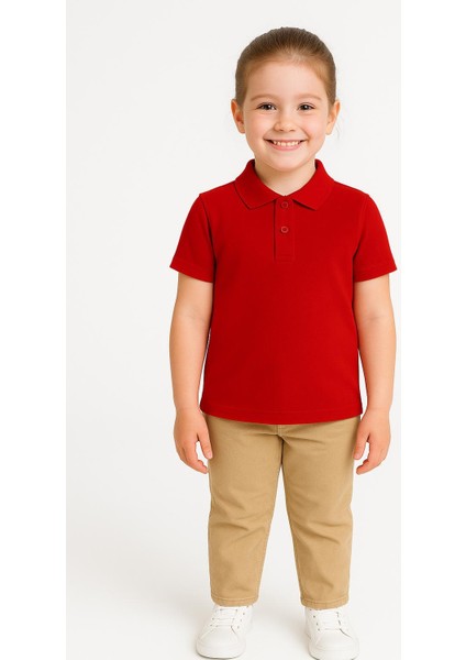Kız Çocuk Premium Polo Yaka Kısa Kollu Tişört Pamuk Okula ve Günlük Kullanıma Uygun 5-9 Yaş modelleri