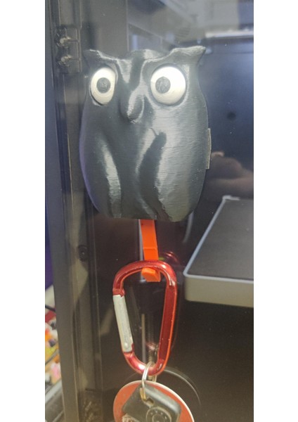 Baykuş Şekilli Anahtarlık Askısı – Gözleri Açılan Tasarım – 3D Baskı (10 x 6 cm )