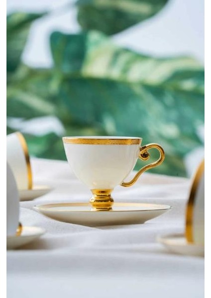 HXF-06550 Thelma Gold 6lı Kahve Fincan Takımı