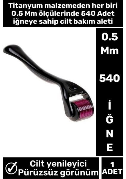 Yüksek Kaliteli 0.5 mm 540 Titanyum Iğneli Yenileyici Pürüzsüz Cilt Bakım Aleti Derma Roller fiyatları