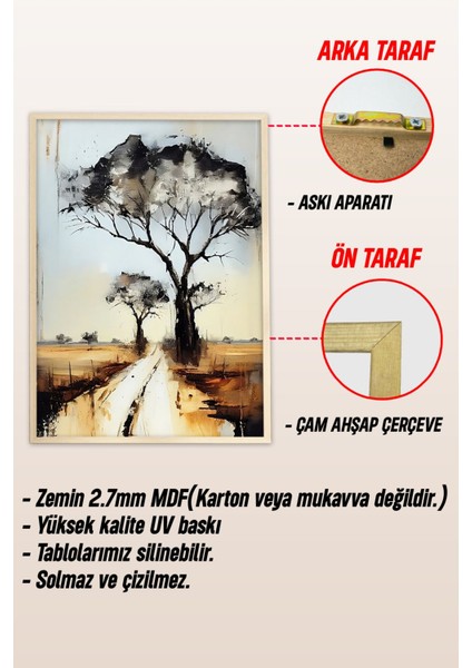Ahşap Çerçeveli Mdf Tek Tablo Afrika Dekoru Tablo (Kendi Tablo Setinizi Oluşturacağınız Liste) Çerçeveli 1003