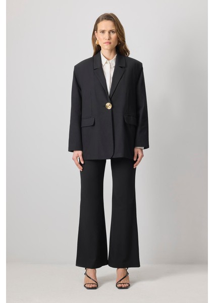 Gold Düğmeli Blazer Ceket