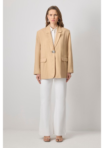 Gold Düğmeli Blazer Ceket