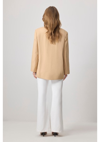 Gold Düğmeli Blazer Ceket