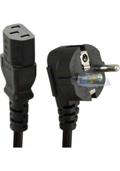 Pc Güç Kablosu | 3x1.0mm² | C13 – Erkek Topraklı Fiş | 220V | Bilgisayar – Monitör Uyumu