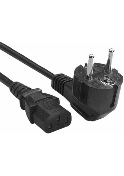 Pc Güç Kablosu | 3x1.0mm² | C13 – Erkek Topraklı Fiş | 220V | Bilgisayar – Monitör Uyumu