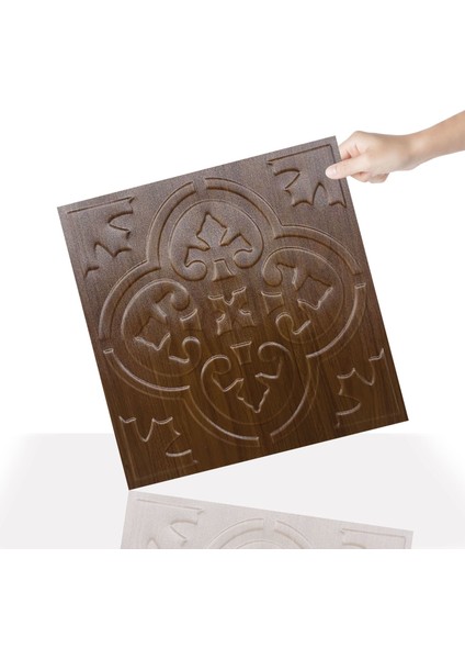 Kendinden Yapışkanlı 3D Kabartmalı Pvc Teak Solo Desen 41x41 cm/ 6 Adet /1 m²