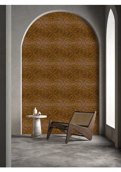 Kendinden Yapışkanlı 3D Kabartmalı Altın Meşe Solo Desen Pvc Duvar Panel 41X41 Cm/ 6 Adet /1 M²
