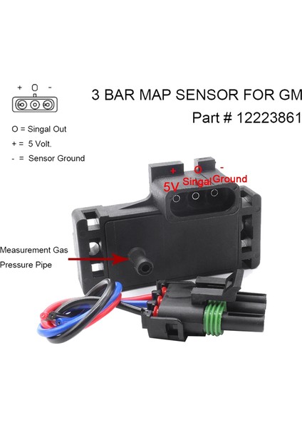 3 Yeni Map Manifold Mutlak Basınç Sensörü Gm Delphi Cadillac Chevrolet Pontiac Buick 12223861 16040749 (Yurt Dışından)