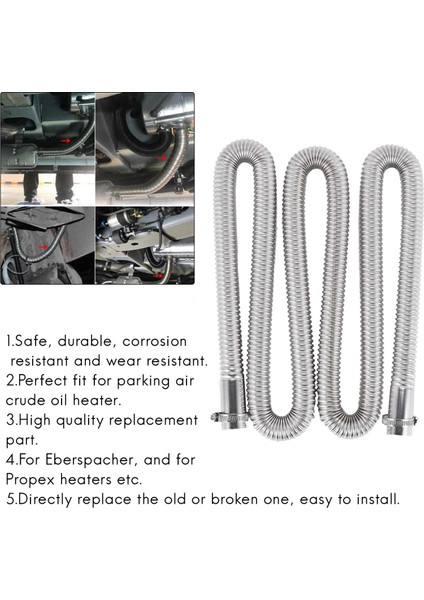 200 cm Araba Hava Park Isıtıcısı Egzoz Borusu 2 Kelepçe ile Yakıt Deposu Egzoz Borusu Hortum Boru Ham Petrol-Isıtıcı (Yurt Dışından) fiyatları