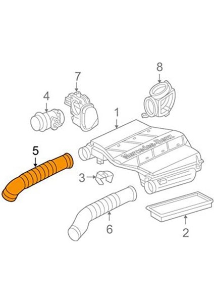 Sağ Yan Hava Emme Hortumu Boru A1120943682 1120943682 Mercedes-Benz Için W220 S-Class S280 S320 S350 (Yurt Dışından) indirimleri
