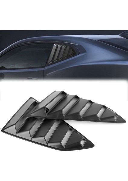 2016-2022 Chevy Camaro Için Mat Siyah 1/4 Arka Taraf Havalandırma Çeyrek Pencere Panjur Kepenk Kapağı Döşemesi (Yurt Dışından)