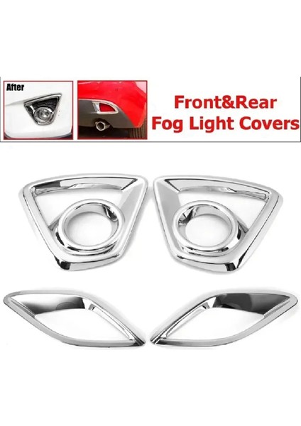Mazda Cx-5 Cx5 2013 2014 2015 2016 Araç Arka Stop Lambaları Abajur Çerçeve Trim Kapağı Için Tampon Sis Lambası Krom Süsleme (Yurt Dışından)