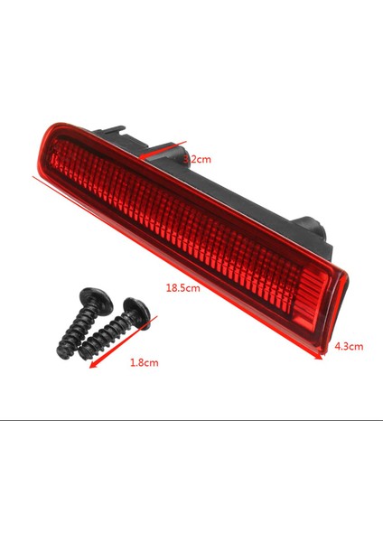 Adet Araba Üçüncü Yüksek Fren Lambası Ahır Kapı Arka Fren Lambası Yüksek Dağı Stop Lambası-Vw T5 T6 Multivan Caravelle 2003-2016 Kırmızı (Yurt Dışından)