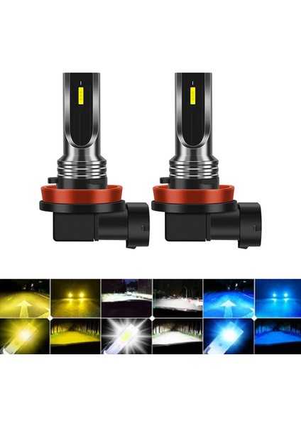 2 Adet Mini Csp LED Canbus Araba Far Sis Lambası 16000LM 6smd Ampuller 3000K Sarı Işık Otomatik Dönüş Sinyalleri (Yurt Dışından) fiyatları