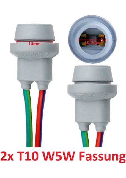 2x T10 Soket W5W Adaptörü Yumuşak Kauçuk Işık Lamba Tutucu Araba Aksesuarları Erkek Dişi Tel Konnektörü Kablo ile (Yurt Dışından)