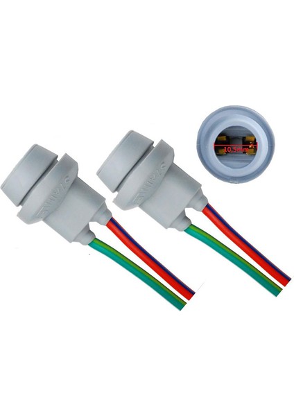 2x T10 Soket W5W Adaptörü Yumuşak Kauçuk Işık Lamba Tutucu Araba Aksesuarları Erkek Dişi Tel Konnektörü Kablo ile (Yurt Dışından)