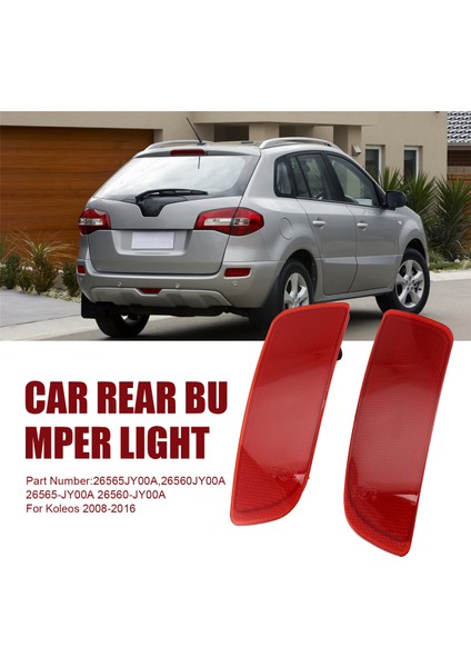 Arka Tampon Fren Lambası Kabuğu Kuyruk Dönüş Sinyal Reflektör Lambası Kapağı Renault Koleos 2008-2016 26565JY00A 26560JY00A (Yurt Dışından) fırsatları