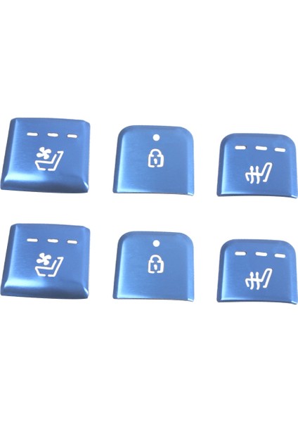 Araba Alüminyum Alaşımlı Koltuk Isıtma Düğmesi Sticker Trim Kia Carnival Ka4 2021 2022 Mavi (Yurt Dışından)