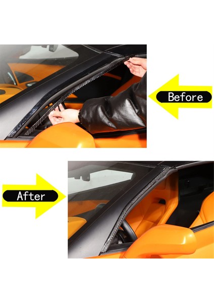 Corvette Için C7 2014-2019 Yumuşak Karbon Fiber Araba Ön Cam Bir Sütun Şerit Trim Etiket Aksesuarları (Yurt Dışından) fırsatları