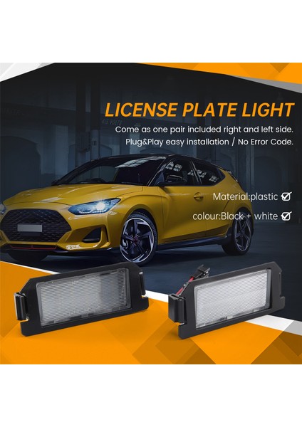 Araba Beyaz 18-Led Plaka Lambası Numarası Işığı Hyundai Veloster Genesis 2d Kia Soul Için Yedek (Yurt Dışından) fırsatları