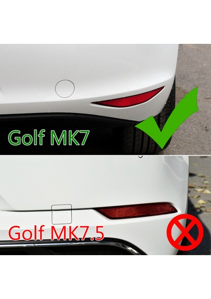 -Golf 7 Mk7 Gtd 2012-2015 Için Arka Tampon Splitter Canard Sis Lamba Işığı Hava Firar Yan Ayar Kapağı Parlak Siyah (Yurt Dışından)