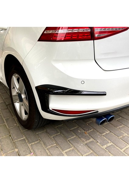 -Golf 7 Mk7 Gtd 2012-2015 Için Arka Tampon Splitter Canard Sis Lamba Işığı Hava Firar Yan Ayar Kapağı Parlak Siyah (Yurt Dışından)