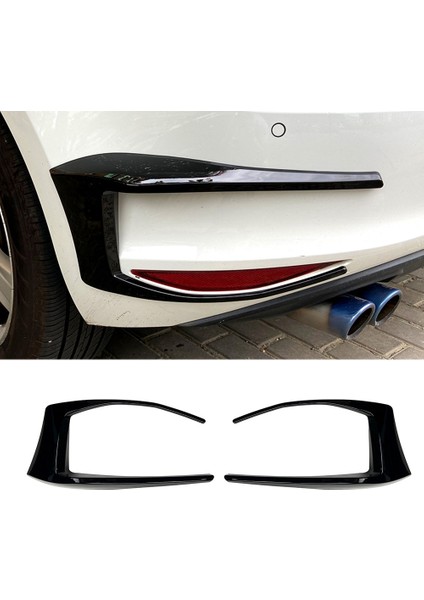 -Golf 7 Mk7 Gtd 2012-2015 Için Arka Tampon Splitter Canard Sis Lamba Işığı Hava Firar Yan Ayar Kapağı Parlak Siyah (Yurt Dışından)