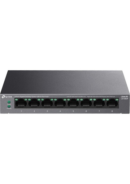 Tp-Lınk LS108GP 8 Port Gıgabıt + RJ45 62W 250 Metre Poe Mesafe Metal Kasa