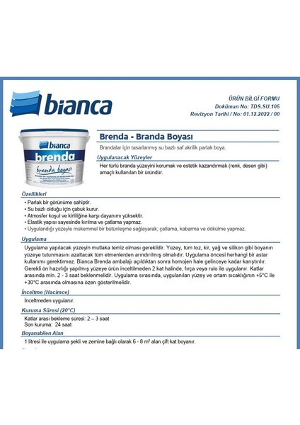 Brenda Branda Boyası Ral -7047 2,5 Lt fiyatları