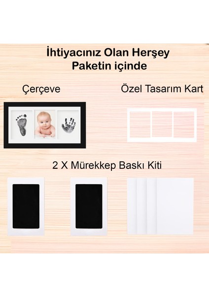 Moky Design Bebek El Ayak Izi Seti, Erkek Kız Yenidoğan Bebek Hediyesi, Temaszız Mürekkep Baskı Seti (2 Adet) fiyatları