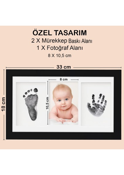 Moky Design Bebek El Ayak Izi Seti, Erkek Kız Yenidoğan Bebek Hediyesi, Temaszız Mürekkep Baskı Seti (2 Adet) fırsatları