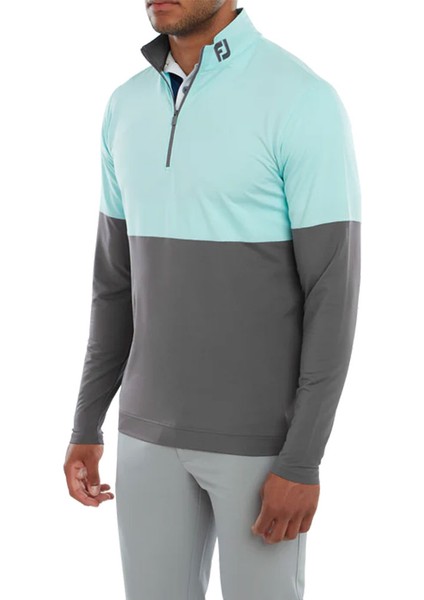 Renk Bloklu Mid Layer Aqua Gri 801119