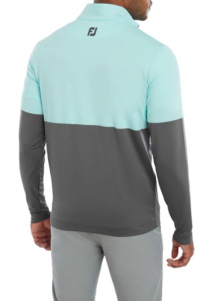 Renk Bloklu Mid Layer Aqua Gri 801119
